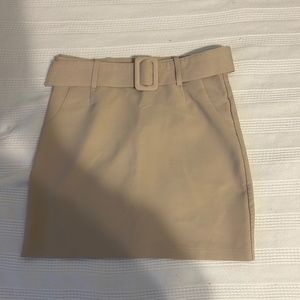Tan skirt with belt